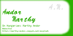 andor marthy business card